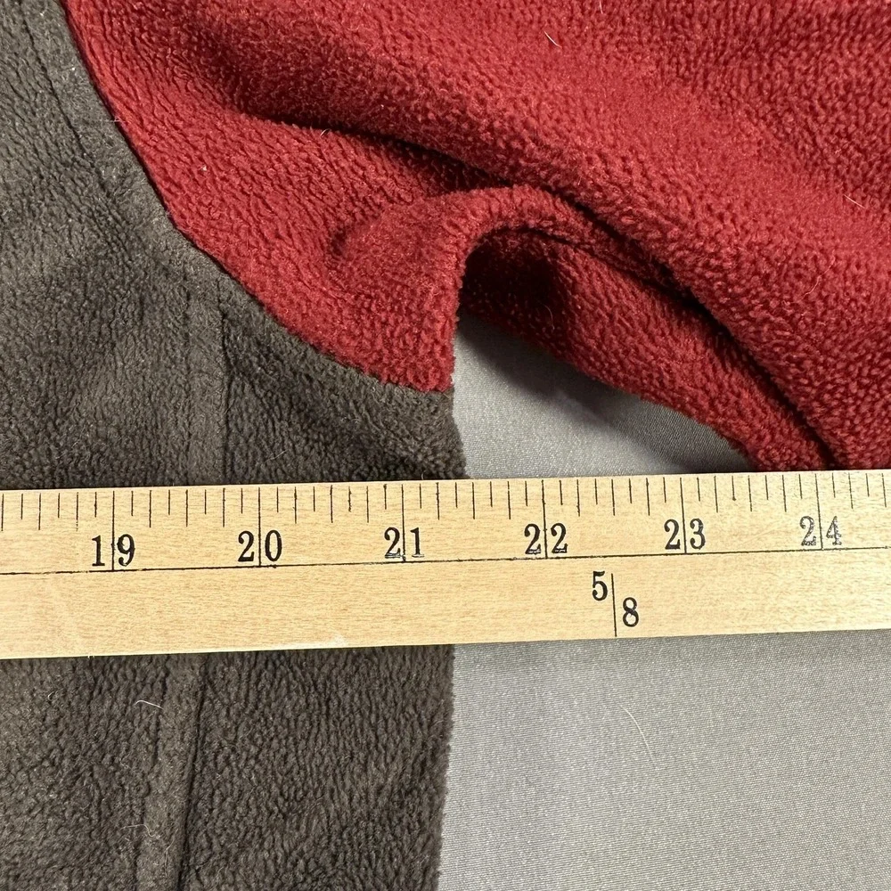 Columbia Jacket Mens Large Red Gray Fleece Full Zip Pockets Outdoor Hiking